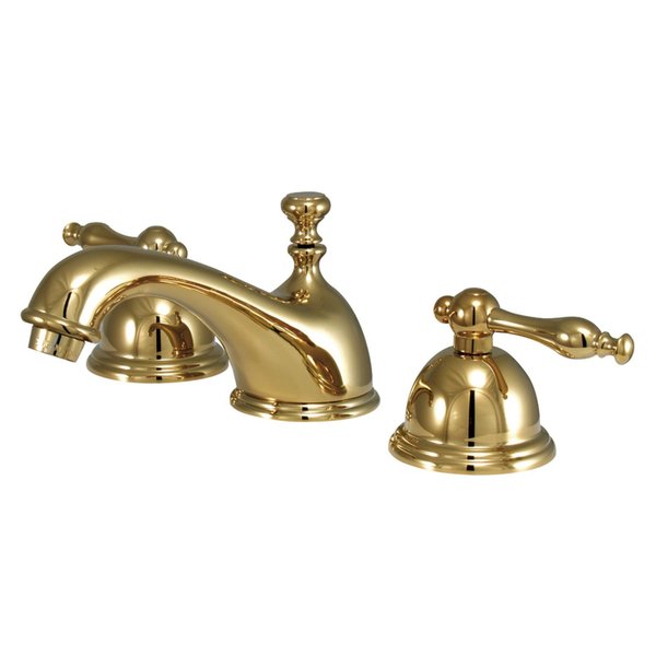 Kingston Brass KS3962NL 8" Widespread Bathroom Faucet, Polished Brass KS3962NL
